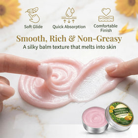 Back area being spread with Minnah Derma Restore Balm for even coverage.