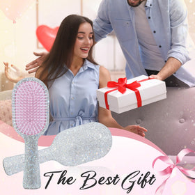 MInovel gift-ready crystal hair brush, ideal for holidays and special occasions.