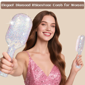 MInovel rhinestone brush suited for wet or dry styling and curls.