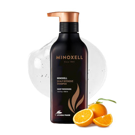 MINOXELL Scalp Intensive Shampoo bottle shows premium packaging for daily cleansing and scalp refreshment.