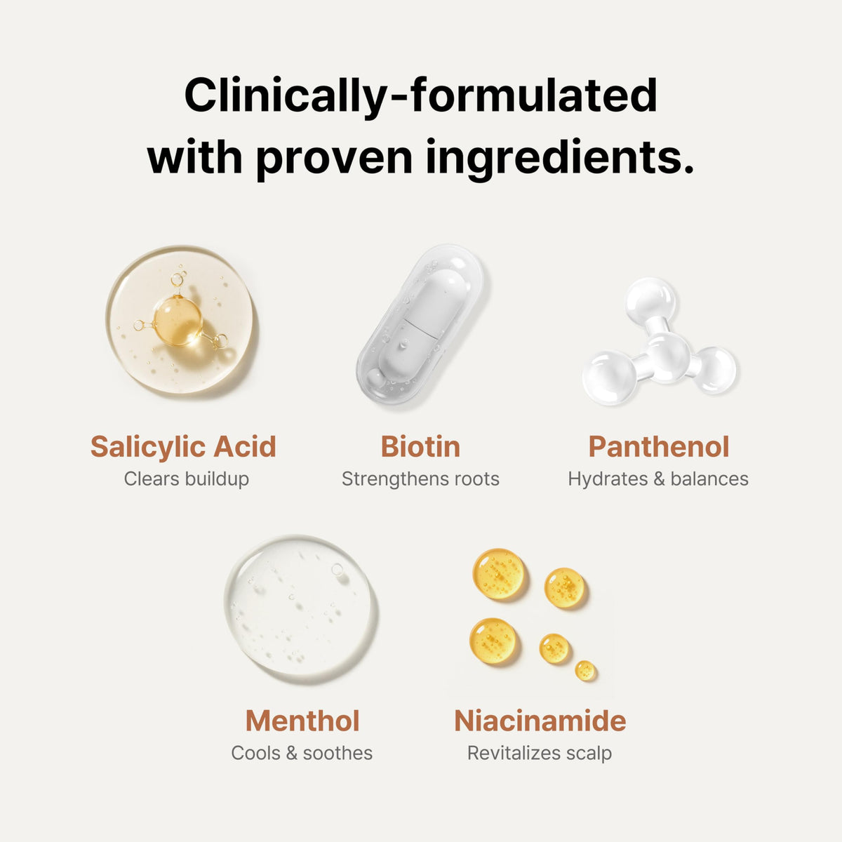 MINOXELL infused with panthenol and niacinamide strengthens hair and adds shine.