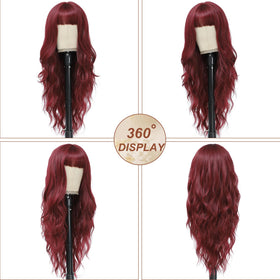MINSEEYOO burgundy wig heat-resistant fibers ideal for styling.