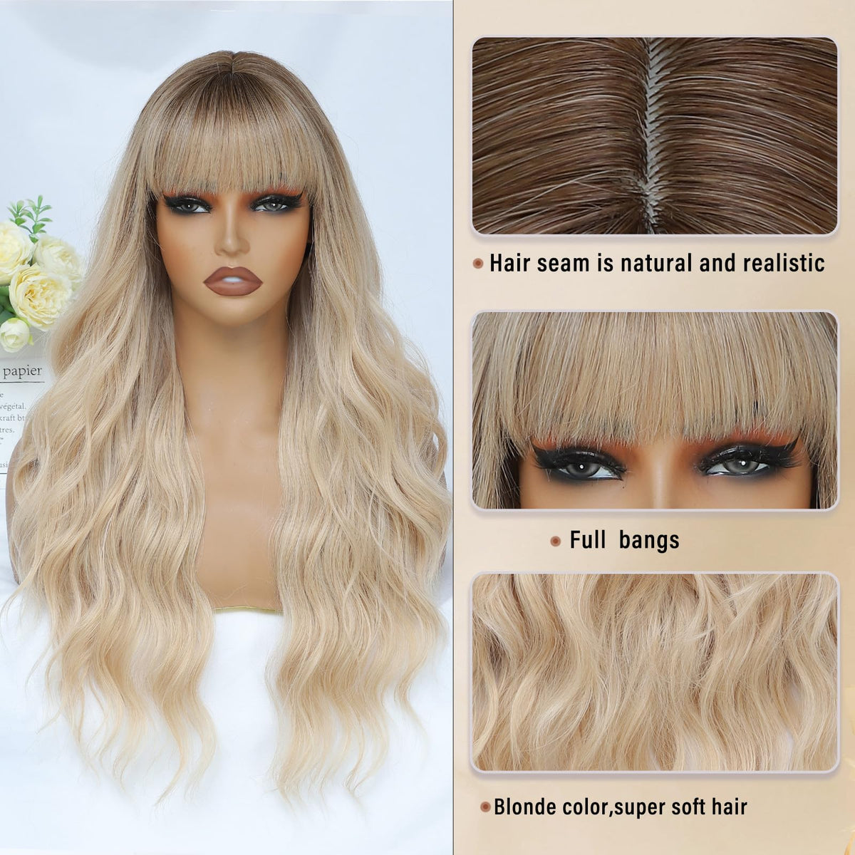 MINSEEYOO versatile blonde wig for work, parties, and travel.