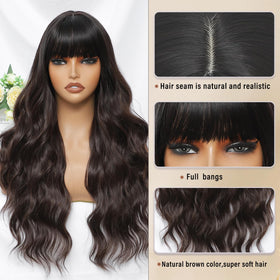 MINSEEYOO brown wig adjustable straps demonstrate secure, customizable fit for most head shapes.