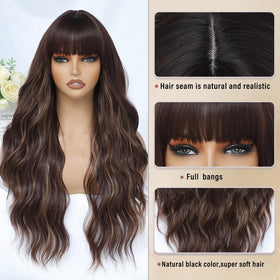 MINSEEYOO heat-resistant synthetic wig offers soft, silky feel.