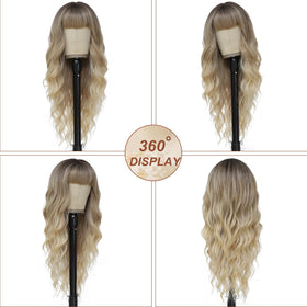 MINSEEYOO long wavy ombre hair emphasizes versatile styling options.