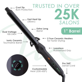 MINT four-heater wand with ionic ceramic tourmaline for smooth finishes