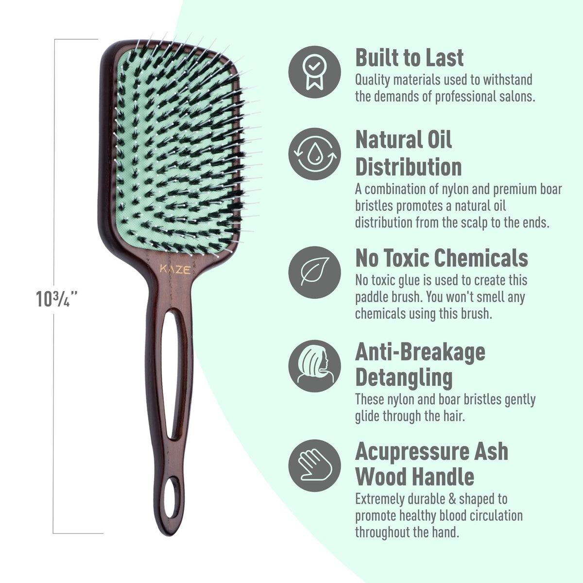 MINT hand-crafted ash wood handle offers comfortable grip.