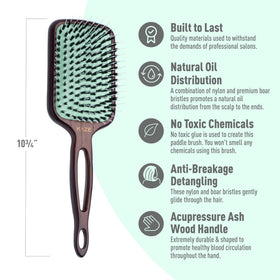 MINT hand-crafted ash wood handle offers comfortable grip.