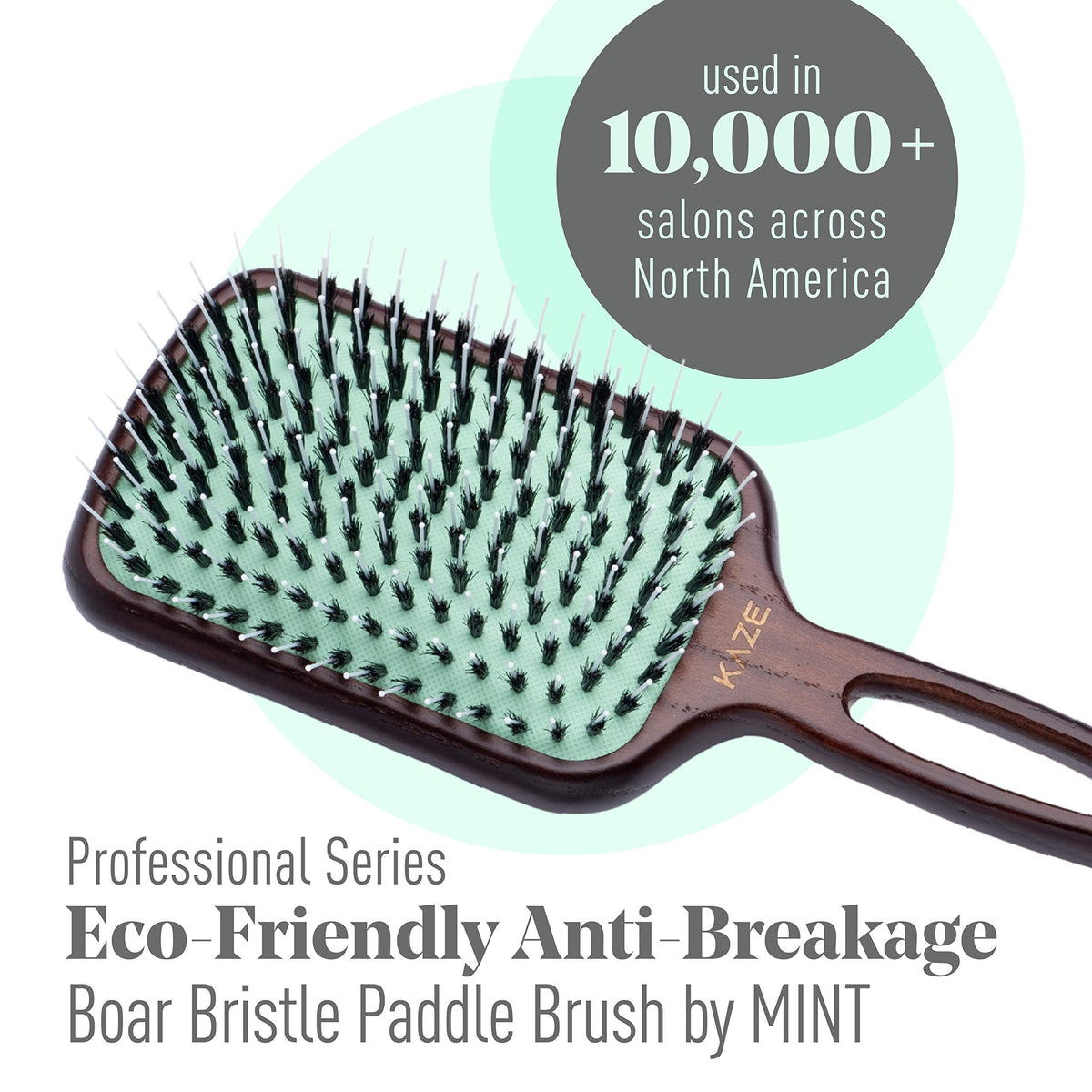 MINT hybrid bristle close-up shows gentle detangling action.