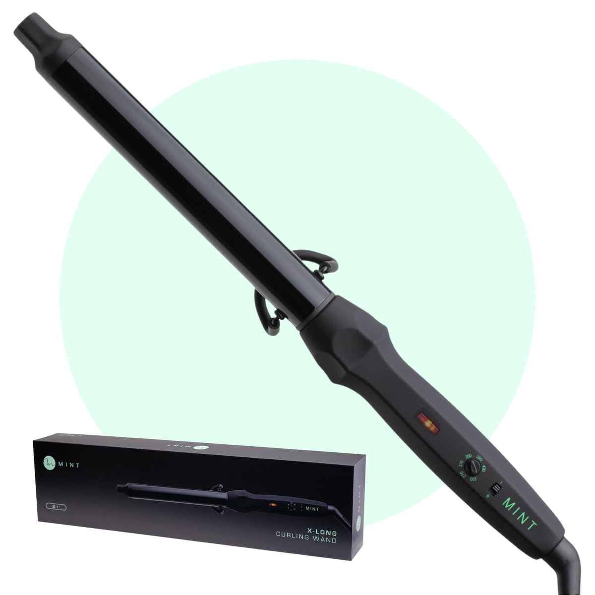 MINT professional clamp-free curling wand with 1-inch barrel for fast, salon-worthy curls