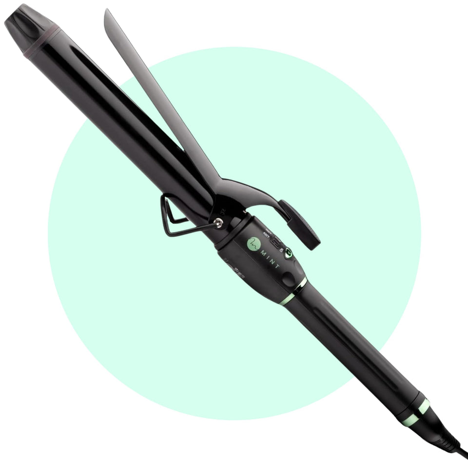 MINT professional extra-long curling iron with 1-1/4 inch barrel.