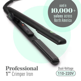 Mint 1-inch crimper delivers salon-grade heat quickly for fast texture and volume.