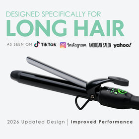 MINT Revamp ionic ceramic barrel close-up highlighting even heat for uniform curls