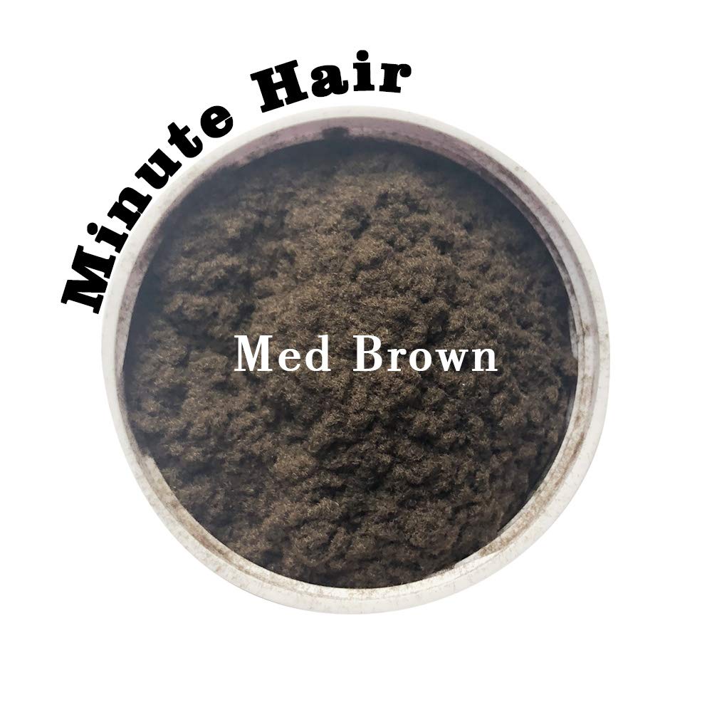 Minute Hair fibers applied to thinning area with natural blend for a fuller look