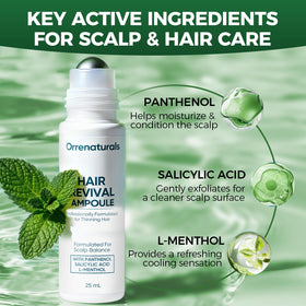 Minyang Orrenaturals precision roll-on applicator on scalp for even distribution