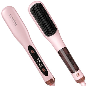 Miofen Steam Hair Straightener Brush heat setting display for precise temperature control during styling