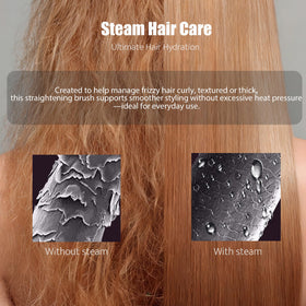Miofen Steam Hair Straightener Brush safety feature anti-scald shell in use