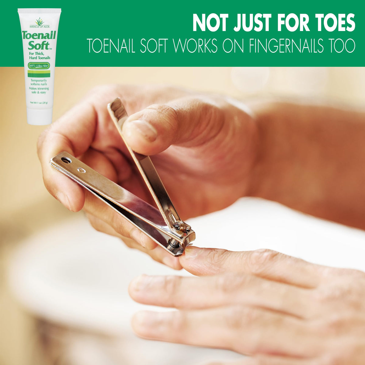 Miracle of Aloe 60-percent aloe vera gel aids gentle nail softening for trimming