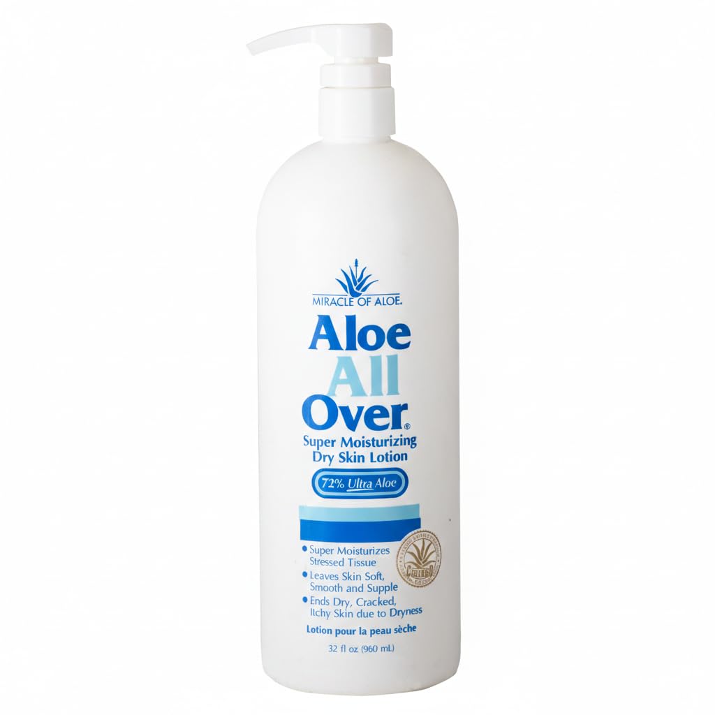 Miracle of Aloe bottle provides long-lasting hydration for dry skin.