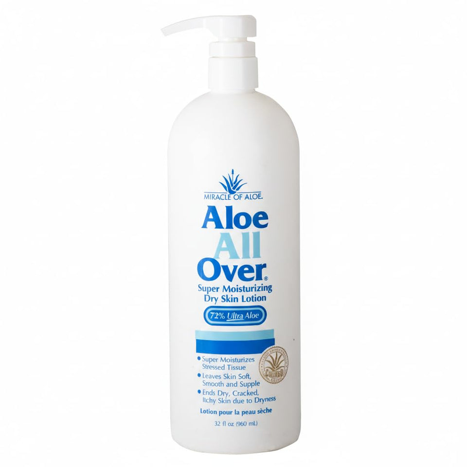 Miracle of Aloe bottle provides long-lasting hydration for dry skin.