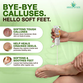 Foot Repair 1 oz tube beside feet for a small, effective routine