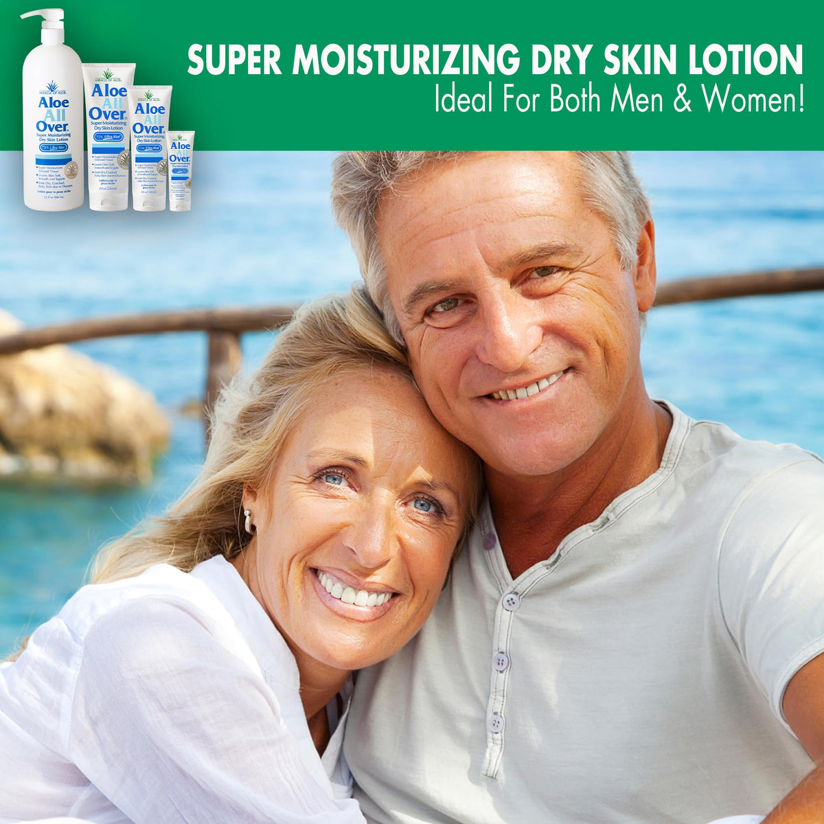 Miracle of Aloe lotion on elbows and knees for smoother skin.