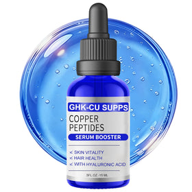 Miracle Official GHK-Cu Serum bottle shows copper peptide support for skin and hair vitality.