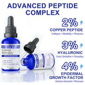 Miracle Official GHK-Cu Serum dropper releases a lightweight, non-greasy daily serum.