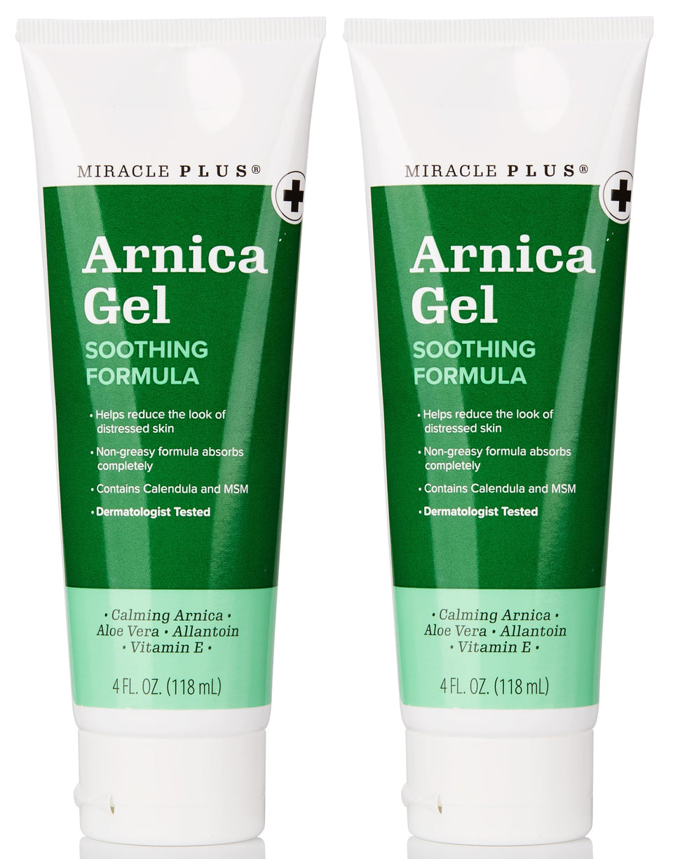 Miracle Plus Arnica Gel bottle ready for quick topical relief