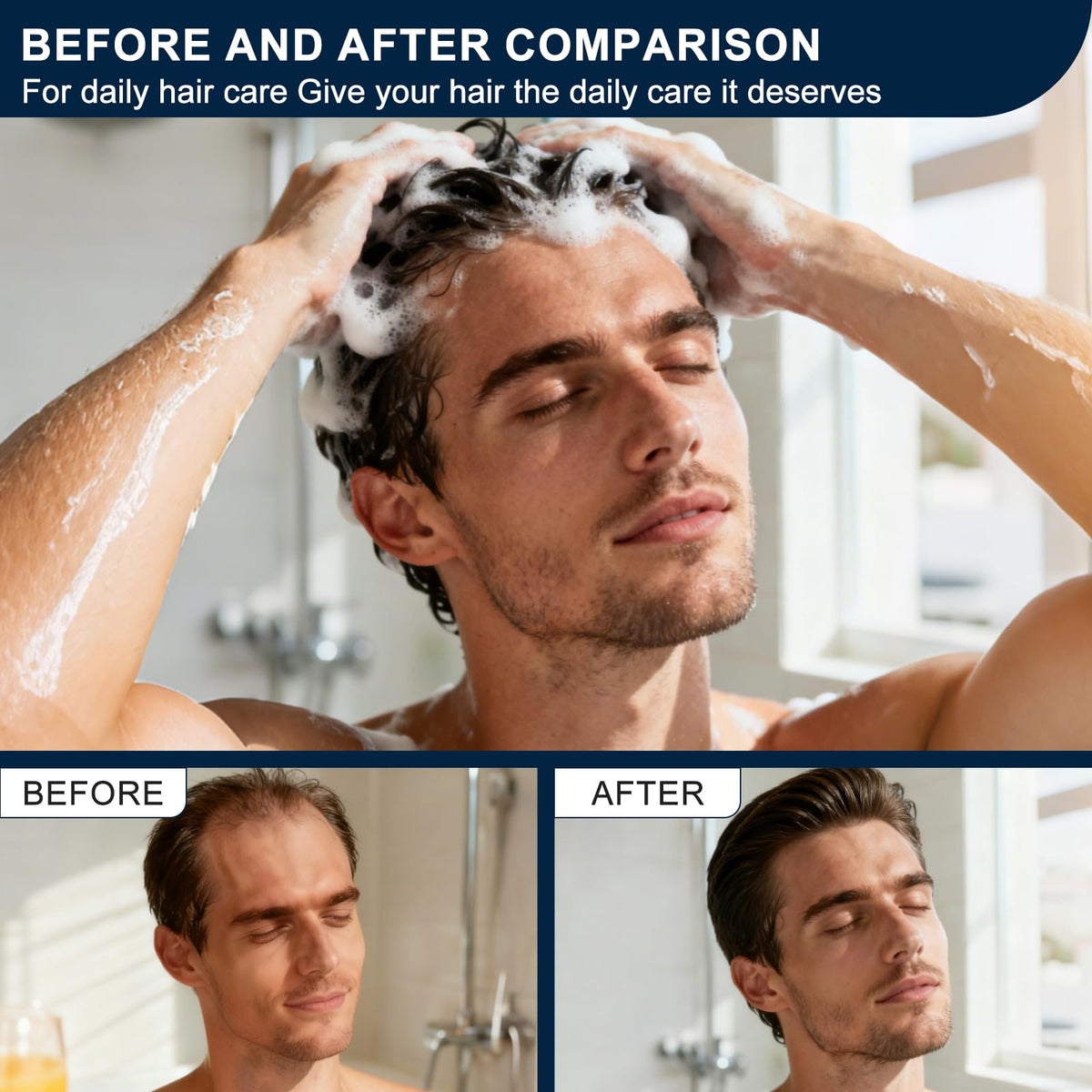 Miracle TQ Root Activator Shampoo being applied to the scalp with a cooling sensation