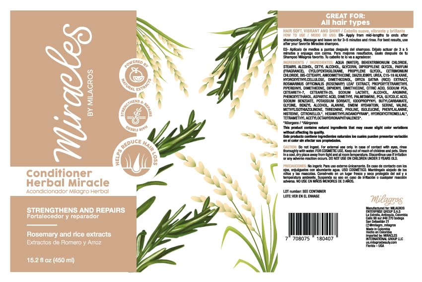 Miracles By Milagros after-use shine and softness promote healthy-looking hair.
