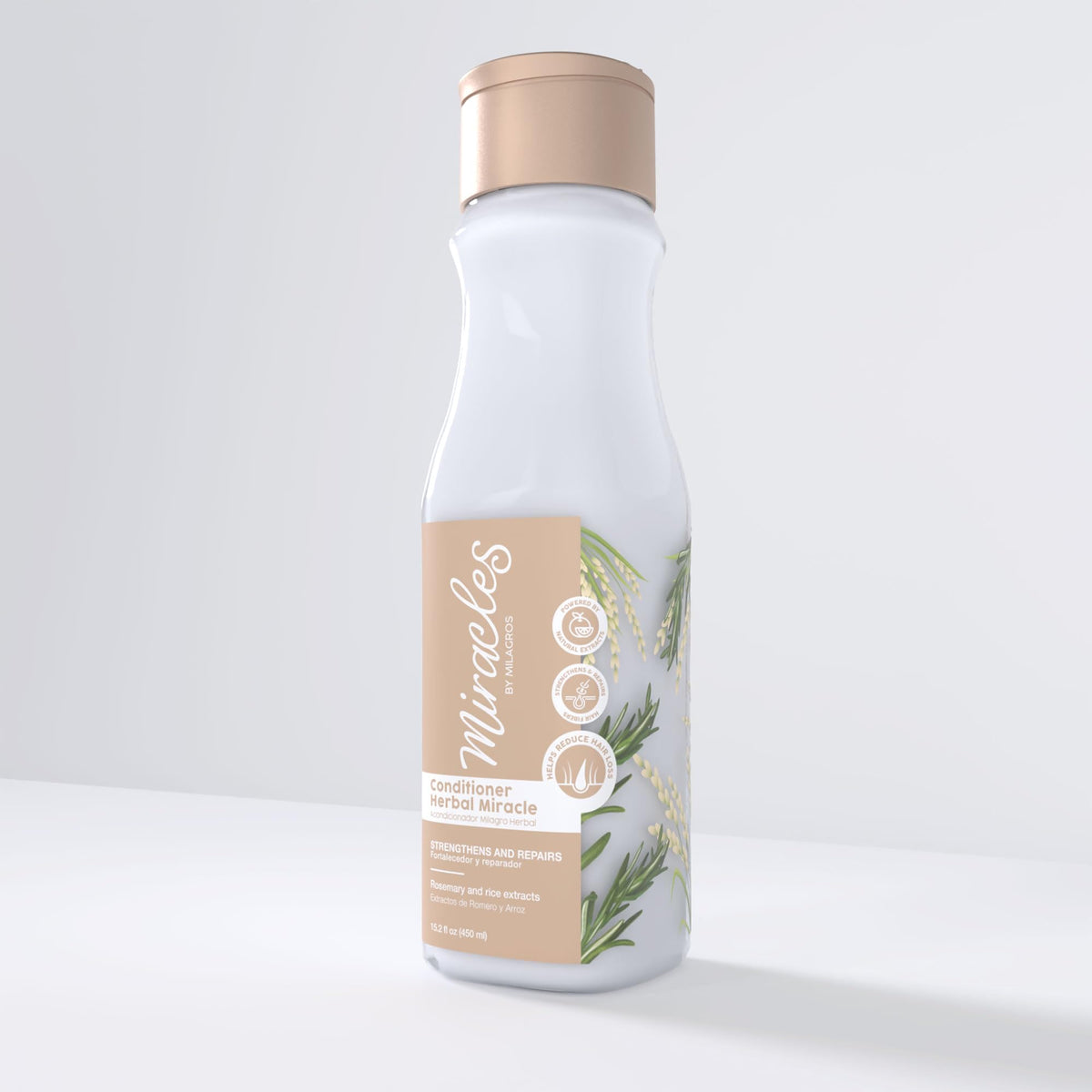 Miracles By Milagros Herbal Miracle Conditioner bottle pour showing easy detangling.