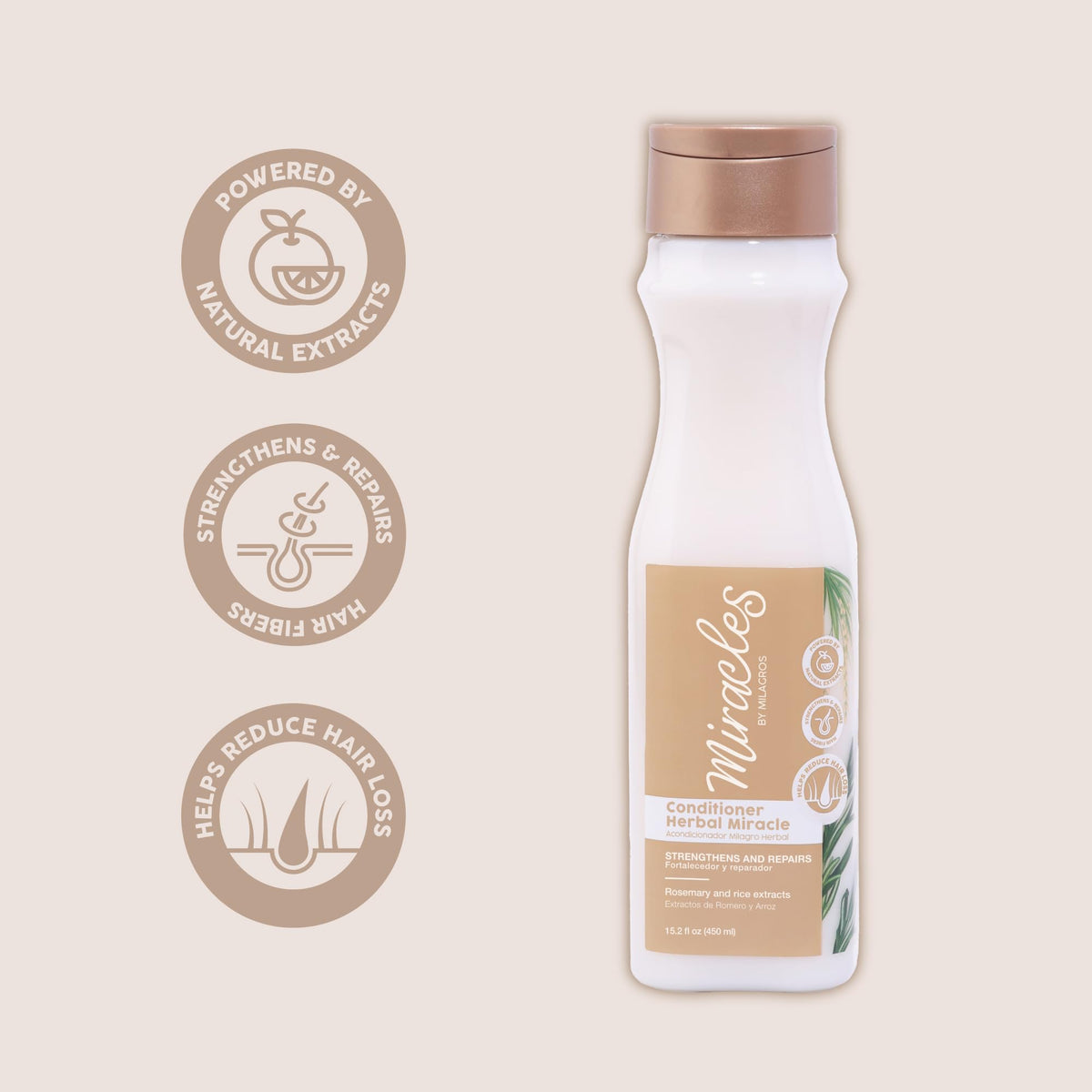 Miracles By Milagros rosemary rice ingredients highlight botanicals for smooth, healthy-looking hair.