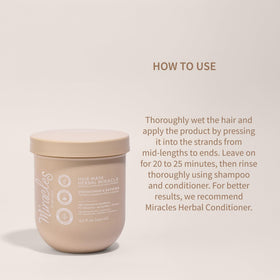 Miracles By Milagros Herbal Miracle Repair Hair Mask on hair demonstrating smoothness and detangling