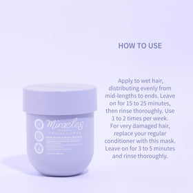 Coconut oil, biotin and collagen ingredients in Miracles By Milagros mask.