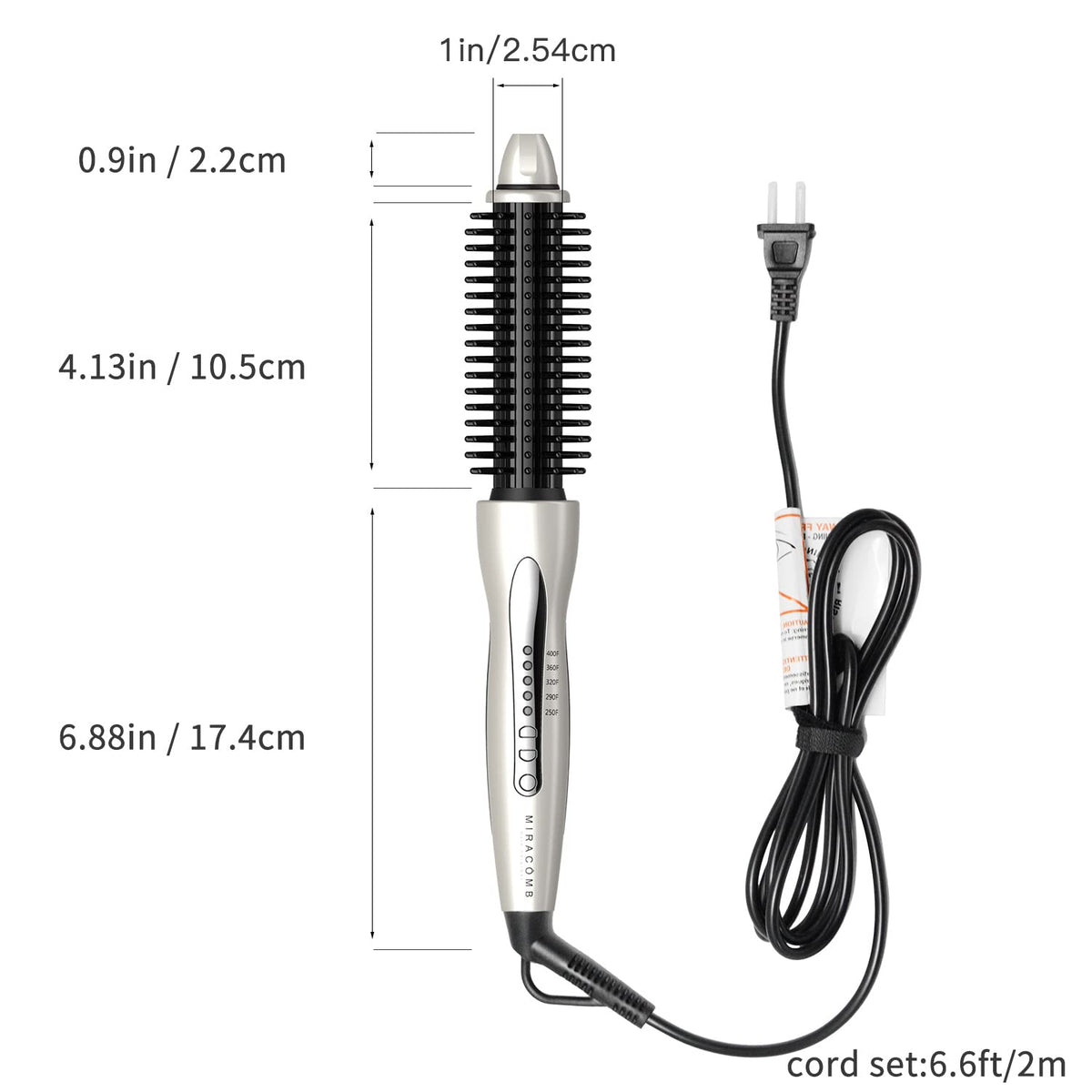 MIRACOMB cool touch tip and heat protection for safe, comfortable styling.