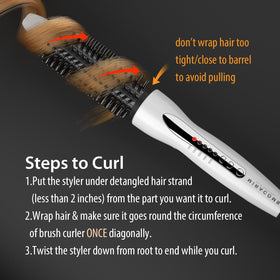 MIRACOMB pro style featuring anti-scald bristles for safer detangling.