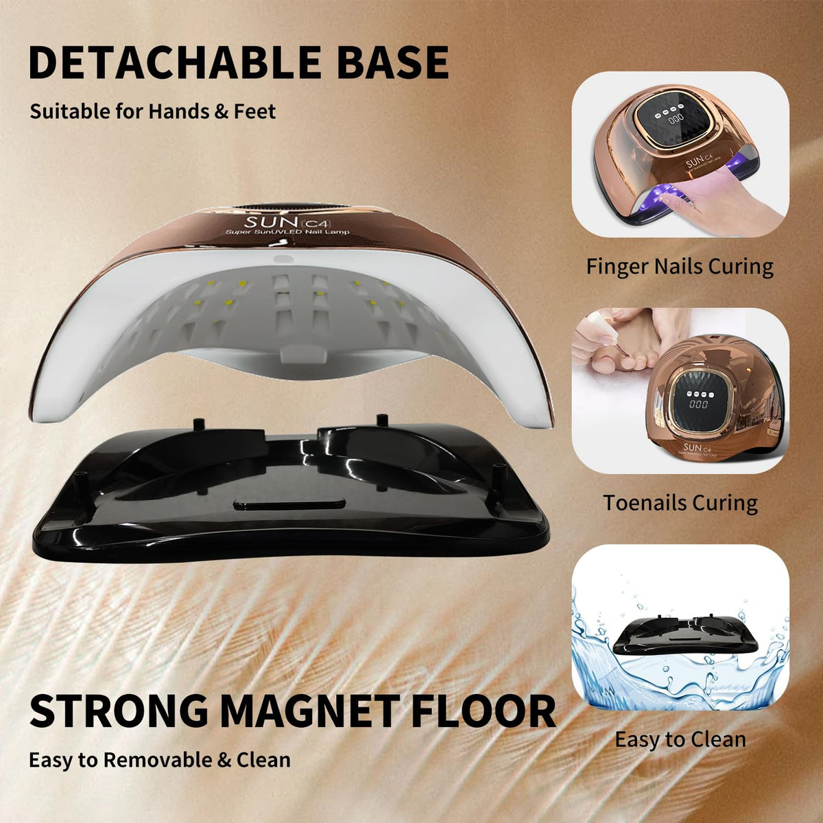 MIRAGE LAYON UV nail lamp in hands mode for hands-only curing.