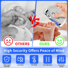 MIRAIWATIMO built-in storage keeps nail clippings contained and surfaces clean.