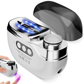 MIRAIWATIMO electric nail clipper front view with compact 3-in-1 design for easy home grooming.