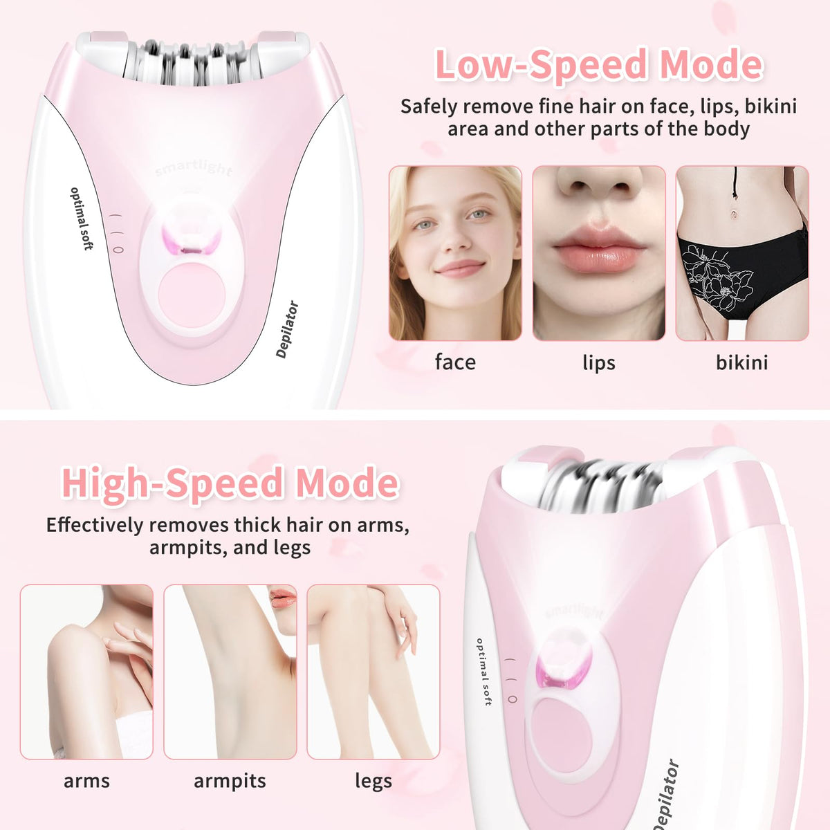 Higher speed MIRAIWATIMO epilator for larger body areas