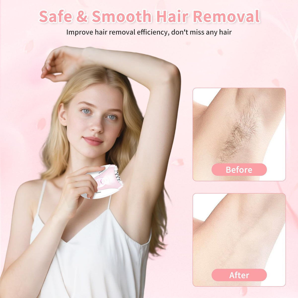 Lower speed setting on MIRAIWATIMO epilator for sensitive areas