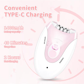 MIRAIWATIMO cordless epilator with rechargeable battery for on-the-go use