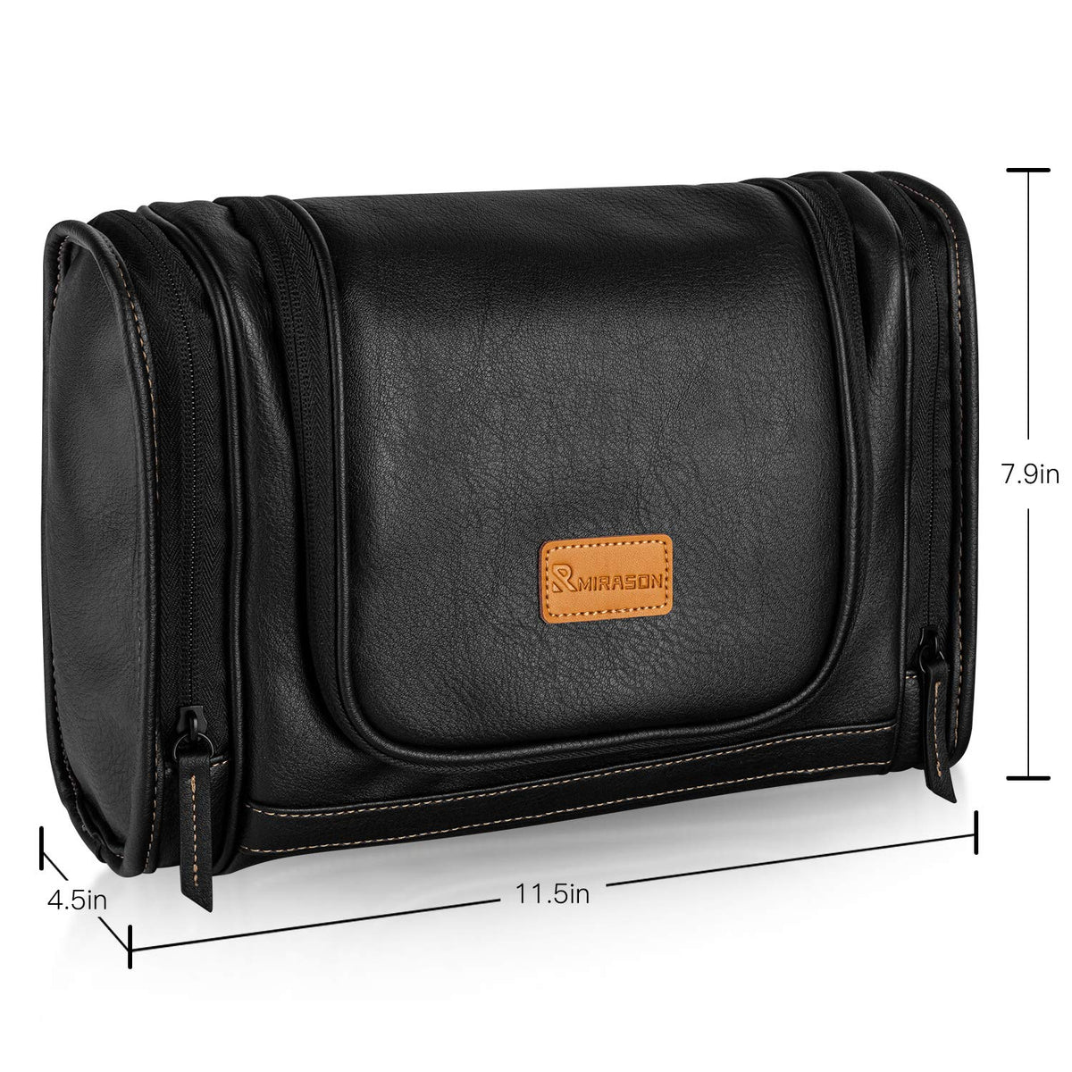 Mirason Dopp kit with leather-look finish for durable travel protection.