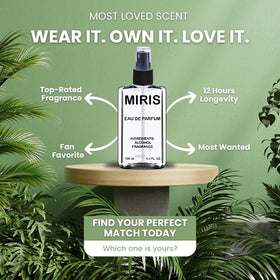 MIRIS No. 1166 perfume application view suggests easy spray for daily wear.