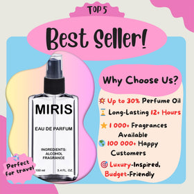 MIRIS No. 65172 travel-size bottle fits easily into bags for on-the-go scent.