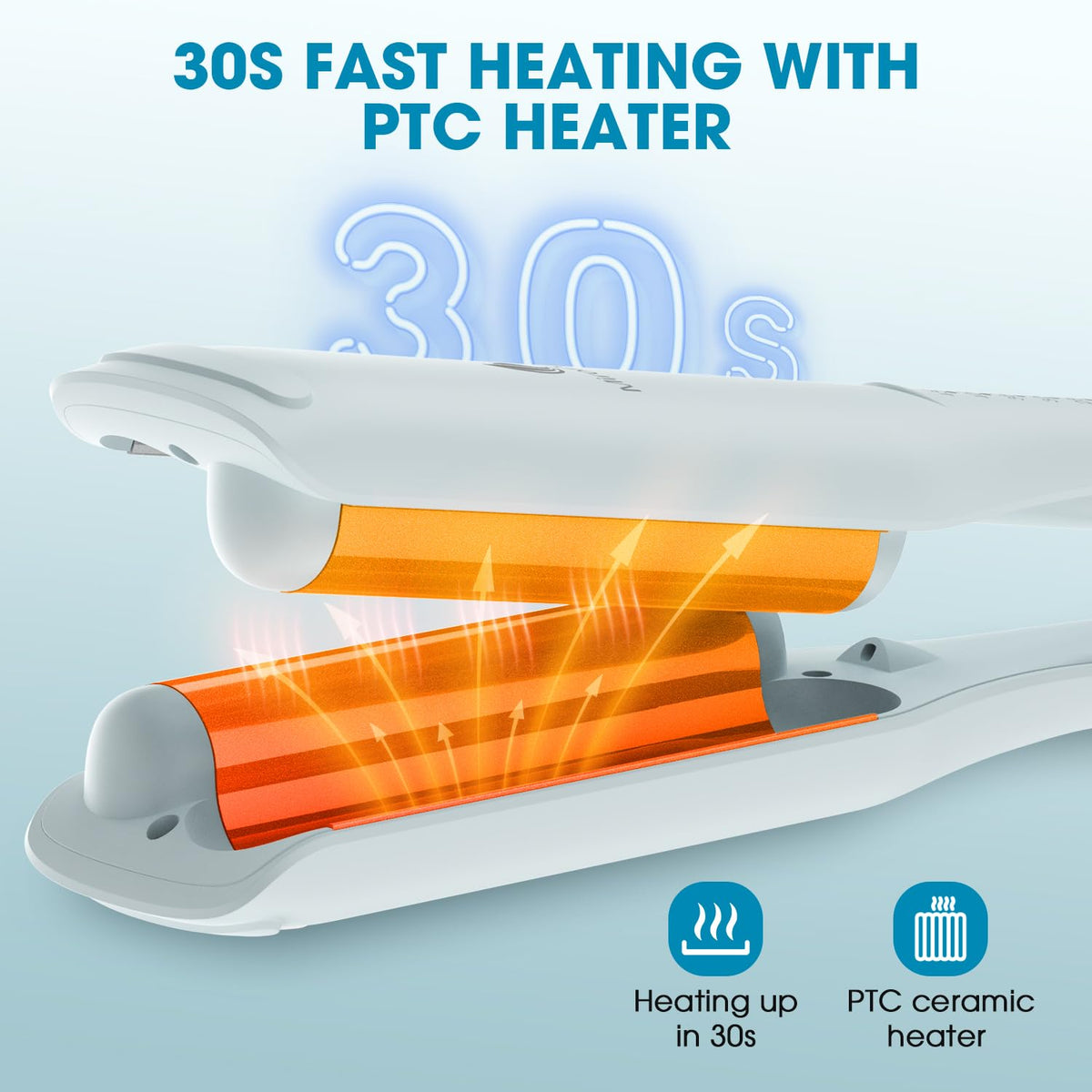 MiroPure PTC heater reaches 30 seconds for faster, efficient heating.