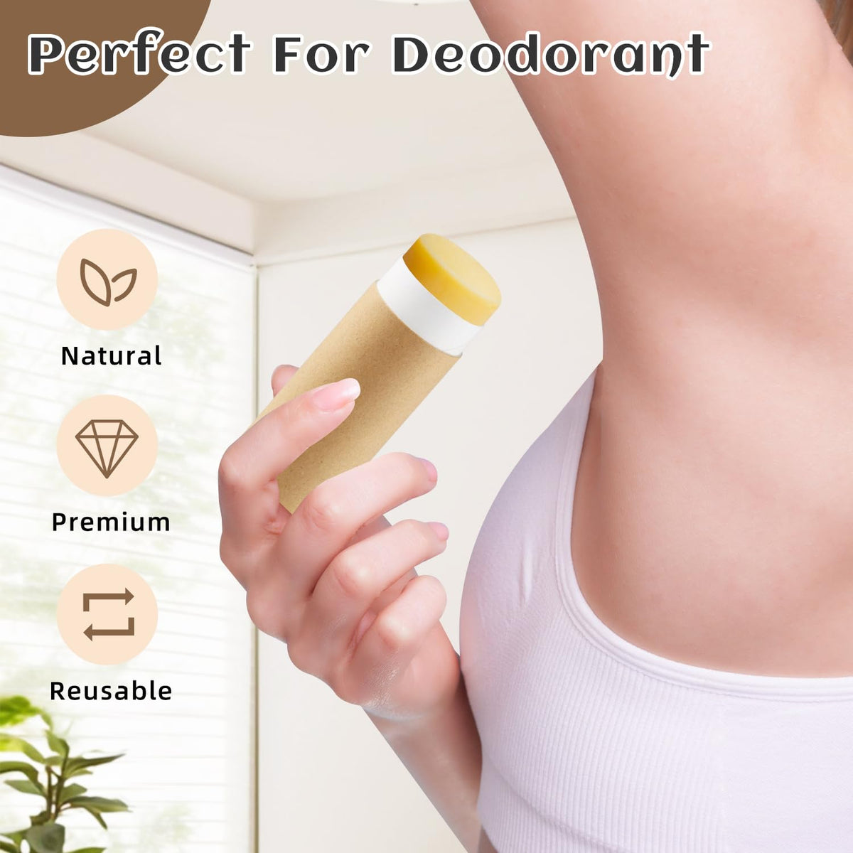 Mirrline brown deodorant tube cap-off view, shows easy labeling