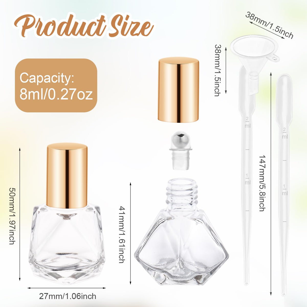 Close-up of Mirrline polygonal glass bottles showing clarity.